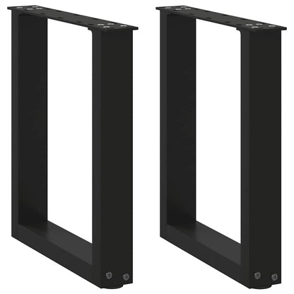 vidaXL Couchtischbeine U-Form 2 Stk. Schwarz 28x(42-43) cm Stahl