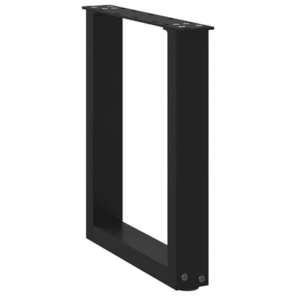 vidaXL Couchtischbeine U-Form 2 Stk. Schwarz 28x(42-43) cm Stahl