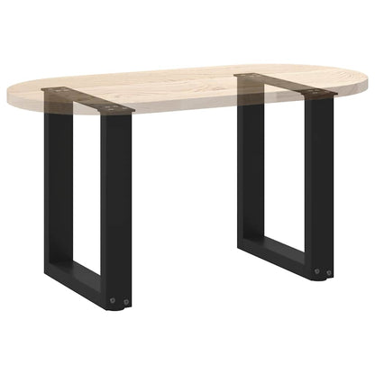 vidaXL Couchtischbeine U-Form 2 Stk. Schwarz 28x(42-43) cm Stahl