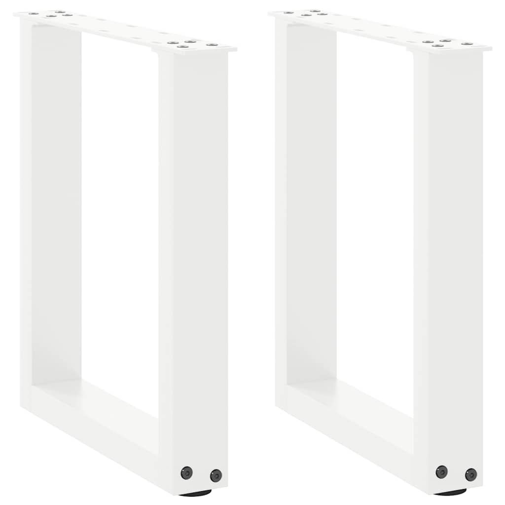 vidaXL Couchtischbeine U-Form 2 Stk. Weiß 28x(42-43) cm Stahl