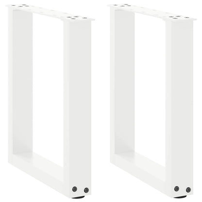 vidaXL Couchtischbeine U-Form 2 Stk. Weiß 28x(42-43) cm Stahl