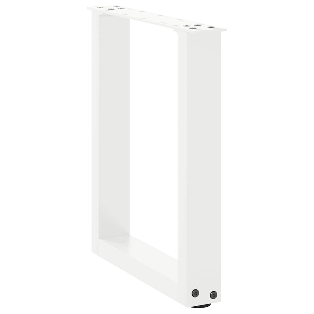 vidaXL Couchtischbeine U-Form 2 Stk. Weiß 28x(42-43) cm Stahl