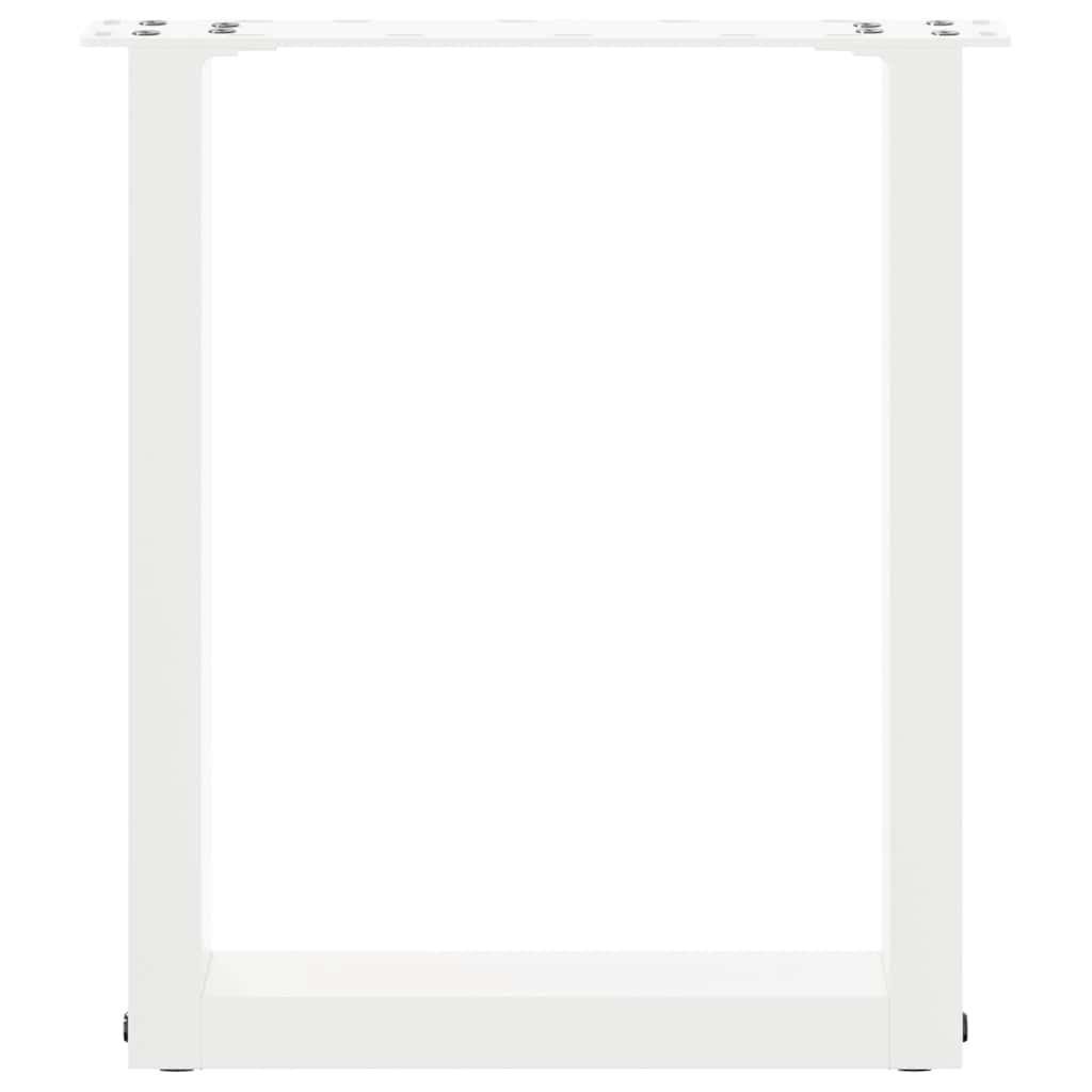 vidaXL Couchtischbeine U-Form 2 Stk. Weiß 28x(42-43) cm Stahl