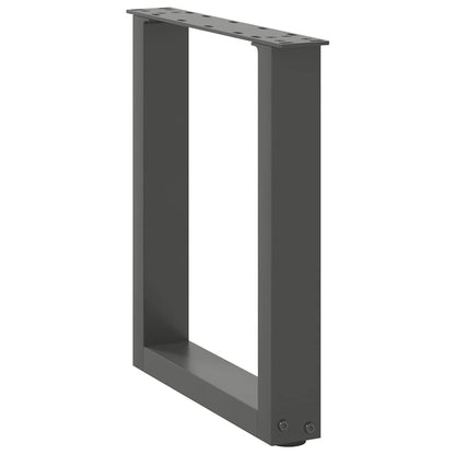 vidaXL Pieds de table basse en forme de U 2 pcs Anthracite 28x(42-43) cm Acier
