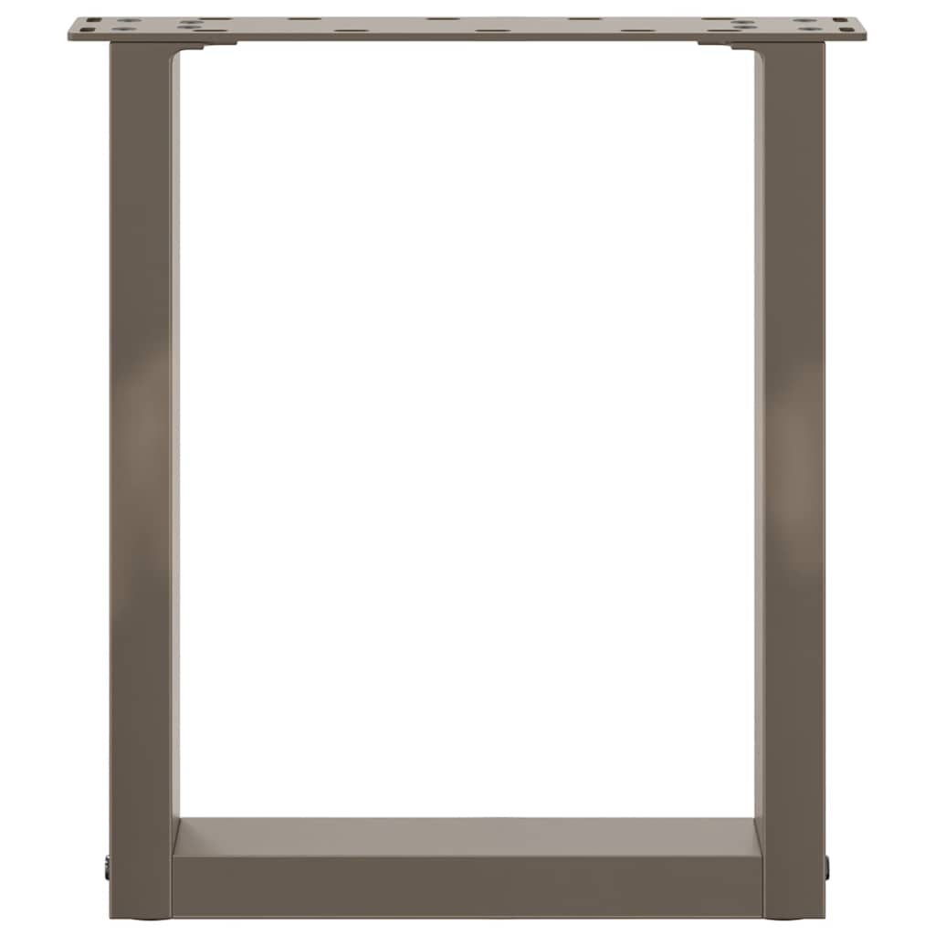 vidaXL Couchtischbeine U-Form 2 Stk. Naturstahl 28x(42-43) cm Stahl