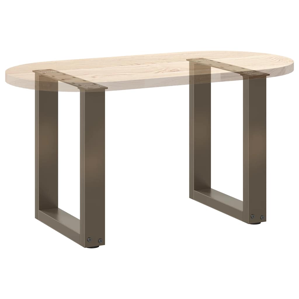 vidaXL Couchtischbeine U-Form 2 Stk. Naturstahl 28x(42-43) cm Stahl
