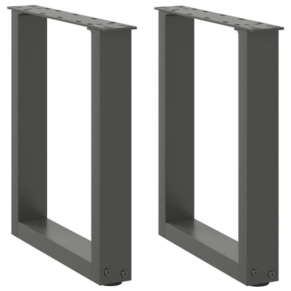 vidaXL Couchtischbeine U-Form 2 Stk. Anthrazit 38x(42-43) cm Stahl