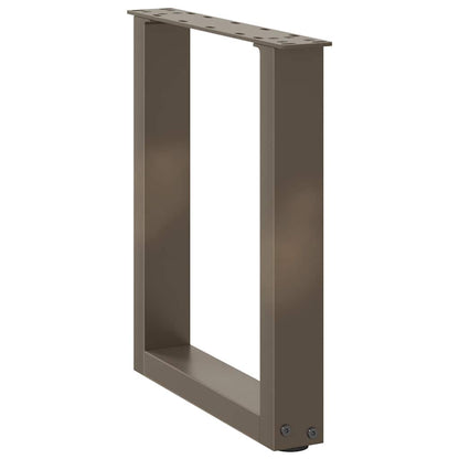 vidaXL Couchtischbeine U-Form 2 Stk. Naturstahl 38x(42-43) cm Stahl