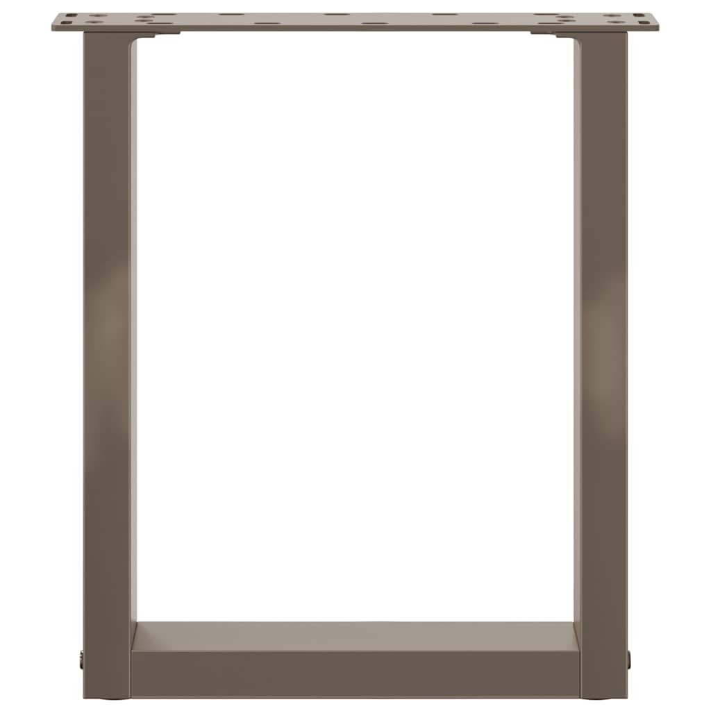 vidaXL Couchtischbeine U-Form 2 Stk. Naturstahl 38x(42-43) cm Stahl