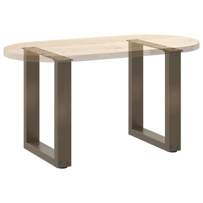 vidaXL Couchtischbeine U-Form 2 Stk. Naturstahl 38x(42-43) cm Stahl