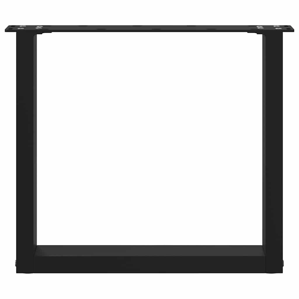 vidaXL Couchtischbeine U-Form 2 Stk. Schwarz 50x(42-43) cm Stahl