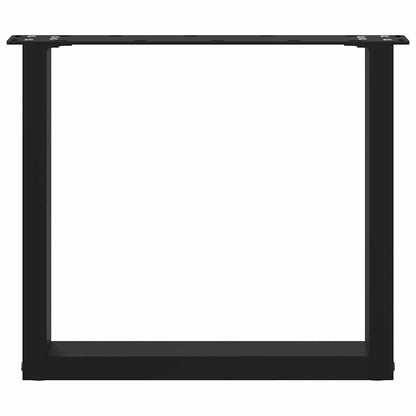vidaXL Couchtischbeine U-Form 2 Stk. Schwarz 50x(42-43) cm Stahl