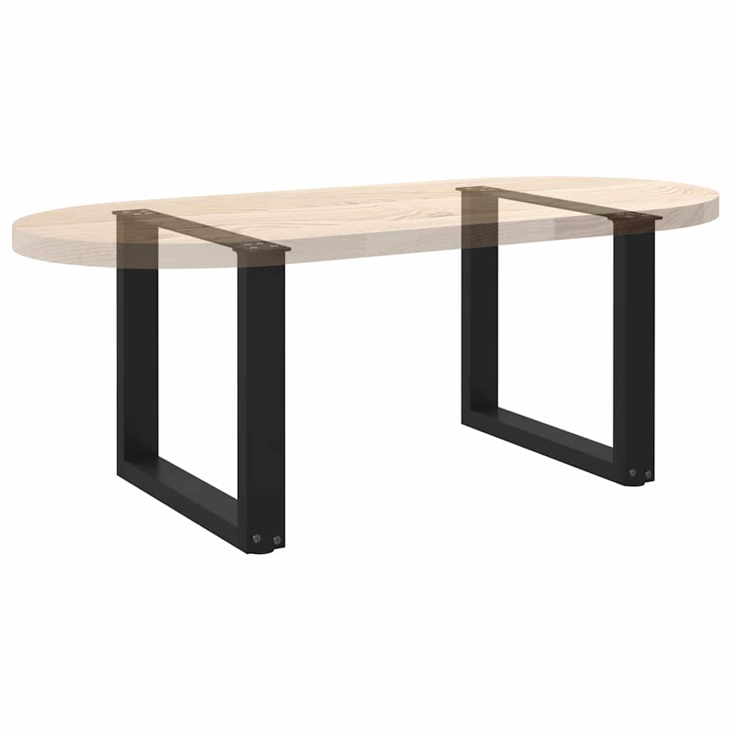vidaXL Couchtischbeine U-Form 2 Stk. Schwarz 50x(42-43) cm Stahl