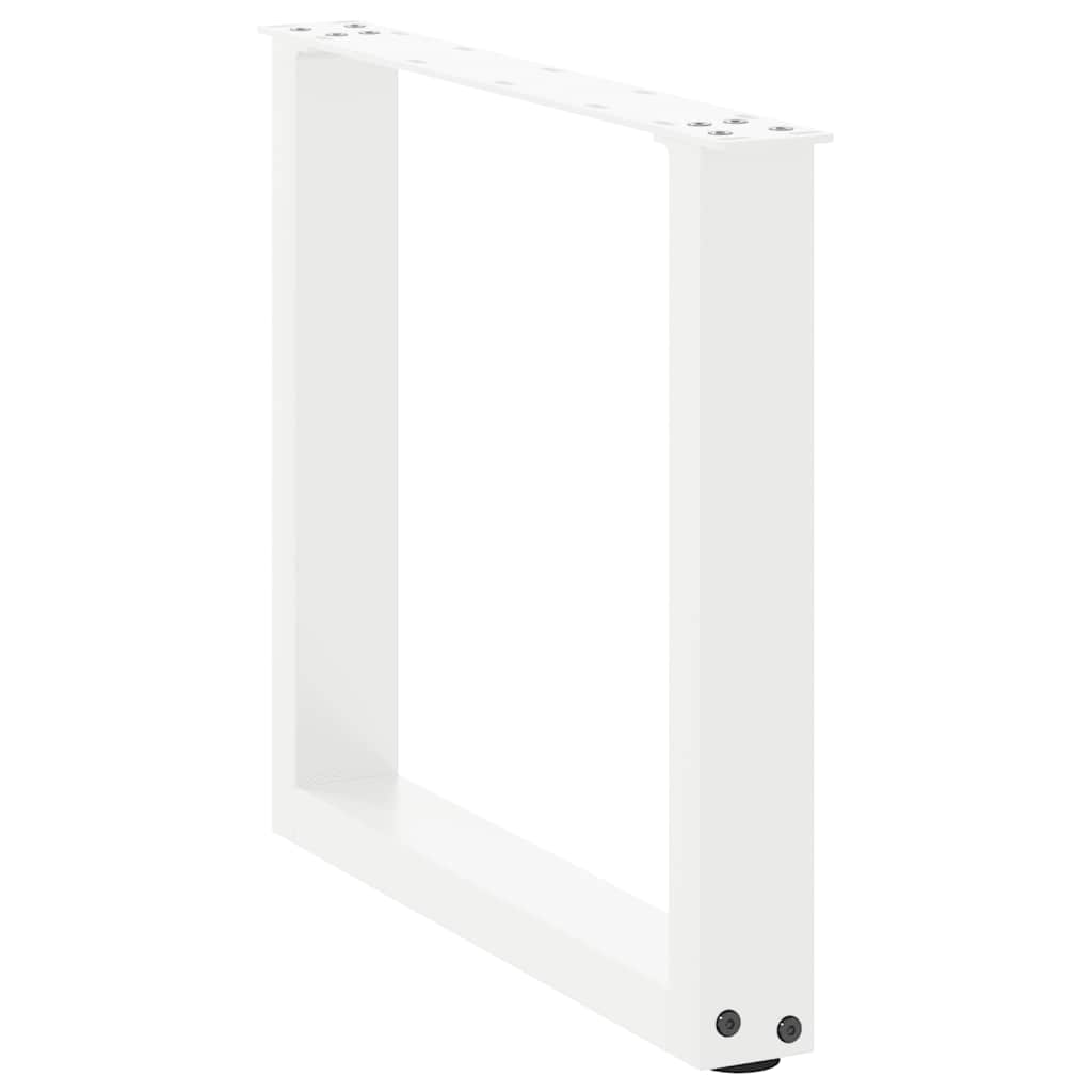 vidaXL Couchtischbeine U-Form 2 Stk. Weiß 50x(42-43) cm Stahl
