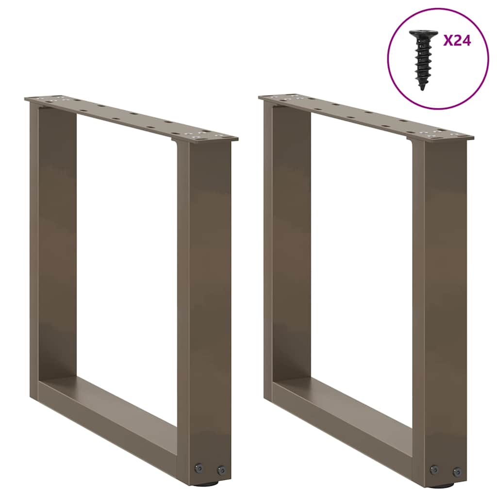 vidaXL Couchtischbeine U-Form 2 Stk. Naturstahl 50x(42-43) cm Stahl