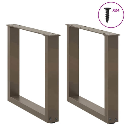 vidaXL Couchtischbeine U-Form 2 Stk. Naturstahl 50x(42-43) cm Stahl