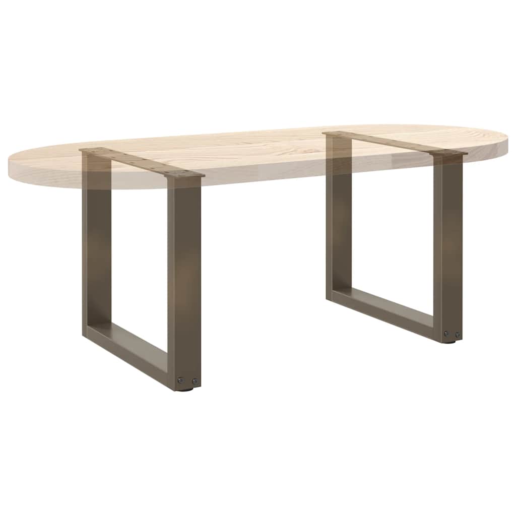 vidaXL Couchtischbeine U-Form 2 Stk. Naturstahl 50x(42-43) cm Stahl