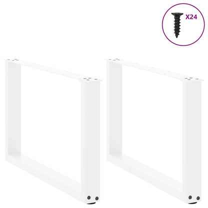 vidaXL Couchtischbeine U-Form 2 Stk. Weiß 60x(42-43) cm Stahl