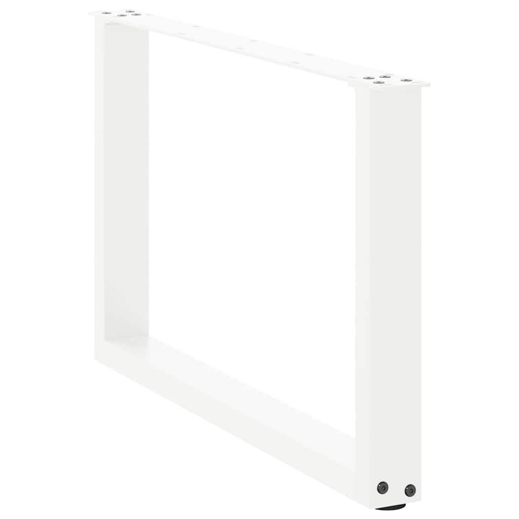 vidaXL Couchtischbeine U-Form 2 Stk. Weiß 60x(42-43) cm Stahl