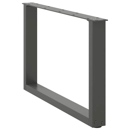 vidaXL Couchtischbeine U-Form 2 Stk. Anthrazit 60x(42-43) cm Stahl