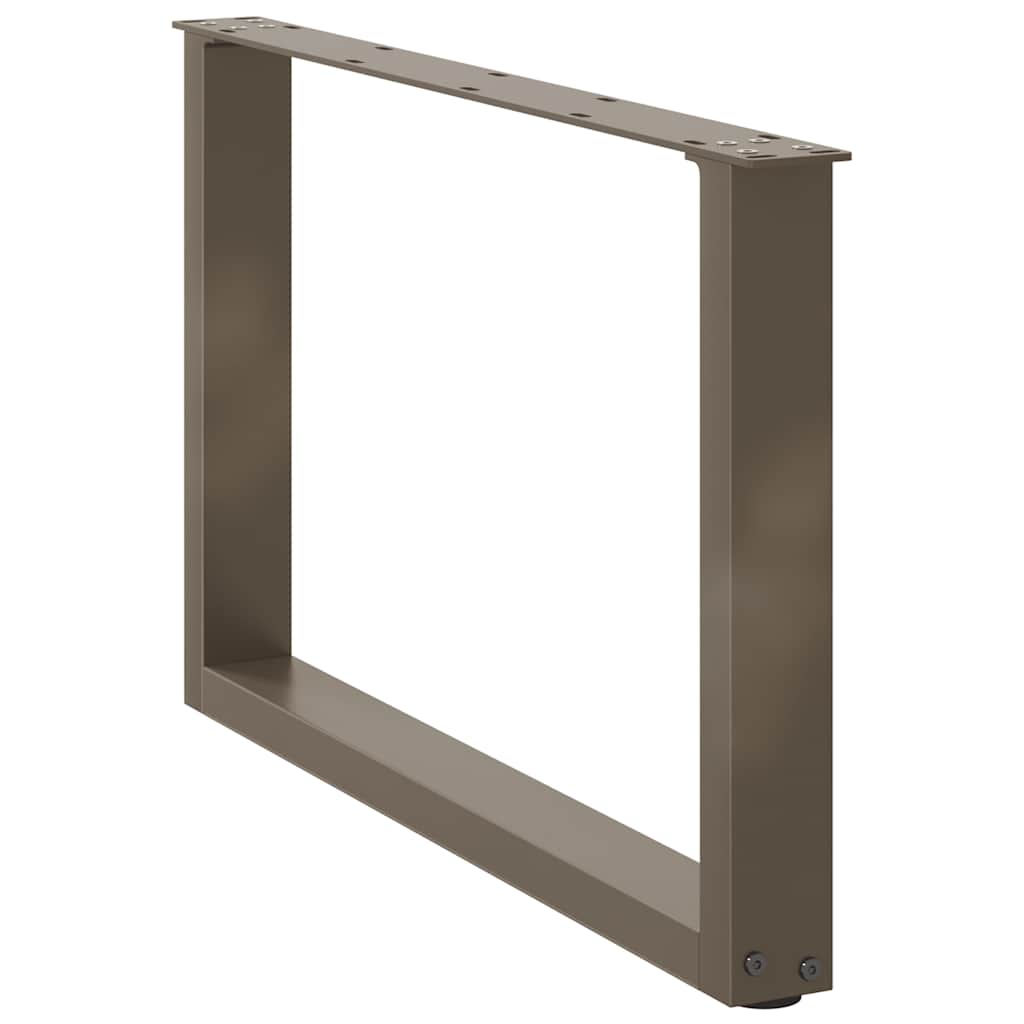 vidaXL Couchtischbeine U-Form 2 Stk. Naturstahl 60x(42-43) cm Stahl