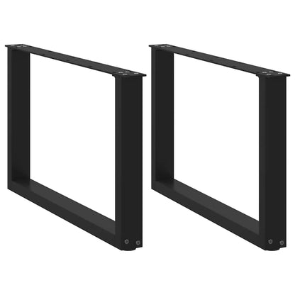 vidaXL Couchtischbeine U-Form 2 Stk. Schwarz 70x(42-43) cm Stahl