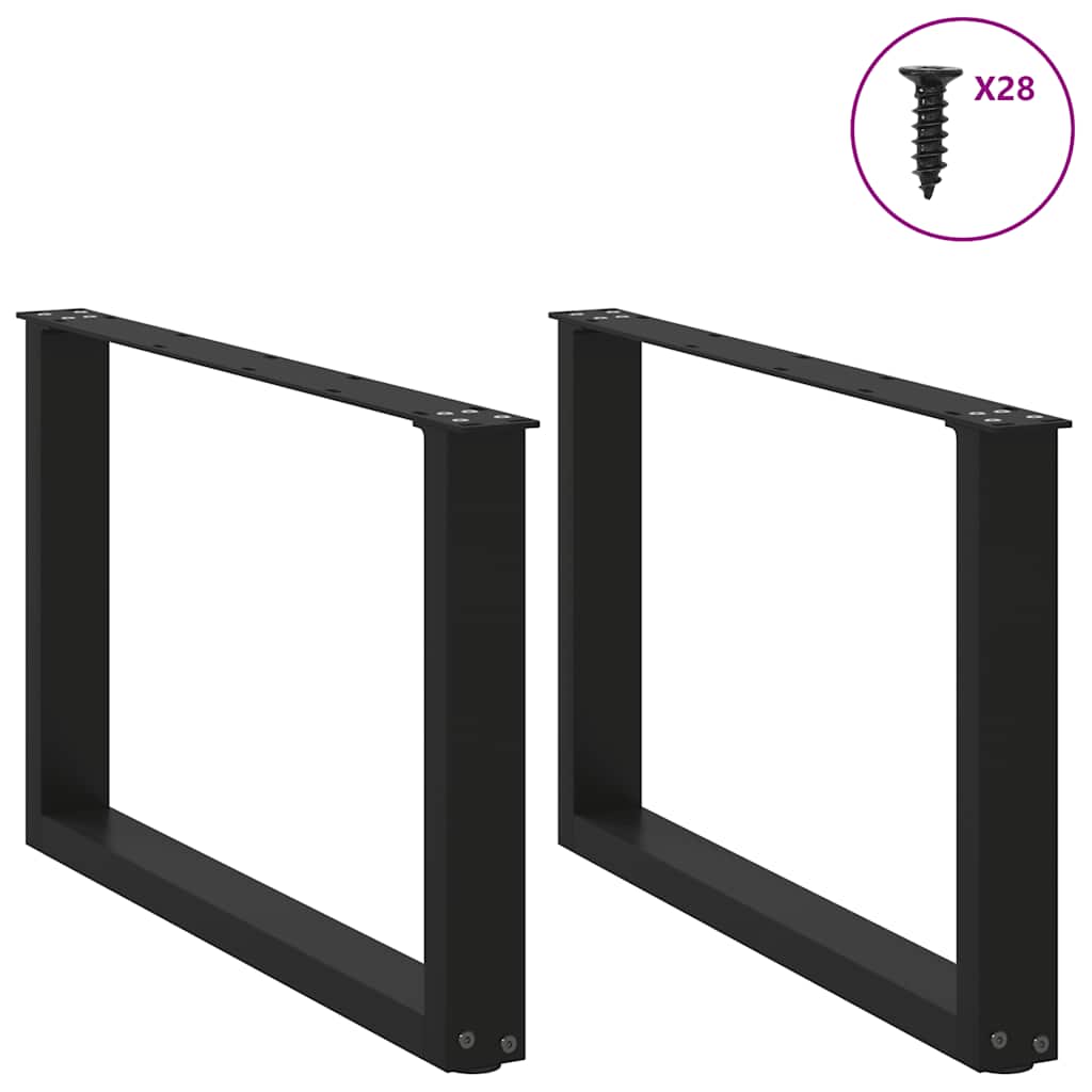 vidaXL Couchtischbeine U-Form 2 Stk. Schwarz 70x(42-43) cm Stahl