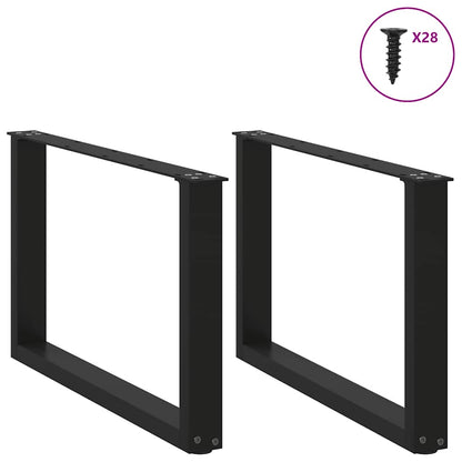 vidaXL Couchtischbeine U-Form 2 Stk. Schwarz 70x(42-43) cm Stahl