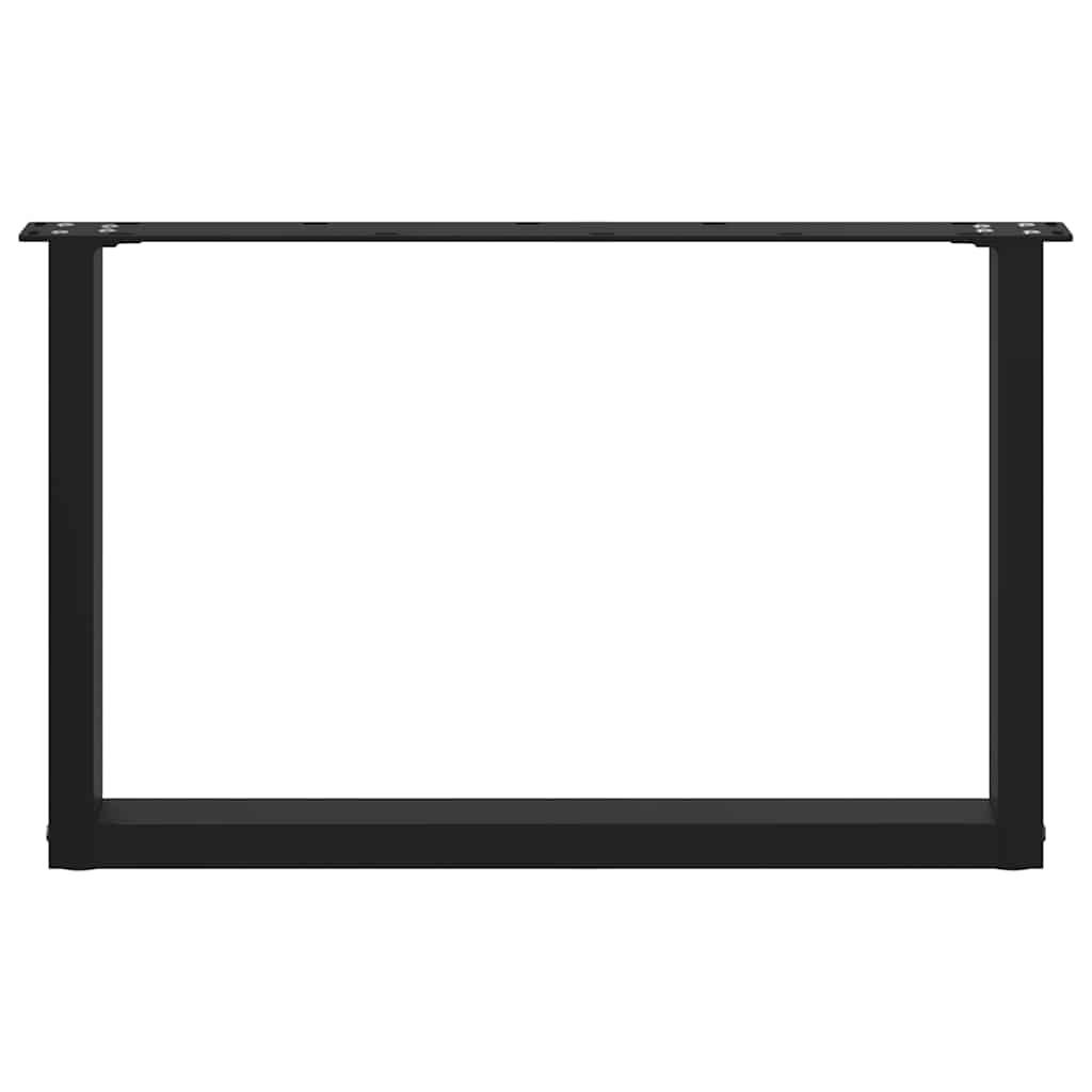 vidaXL Couchtischbeine U-Form 2 Stk. Schwarz 70x(42-43) cm Stahl