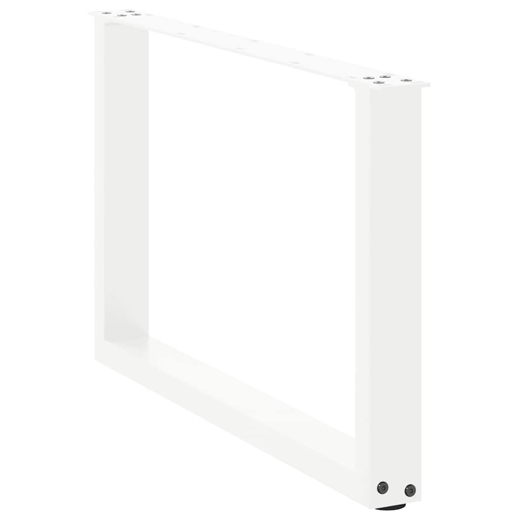 vidaXL Couchtischbeine U-Form 2 Stk. Weiß 70x(42-43) cm Stahl