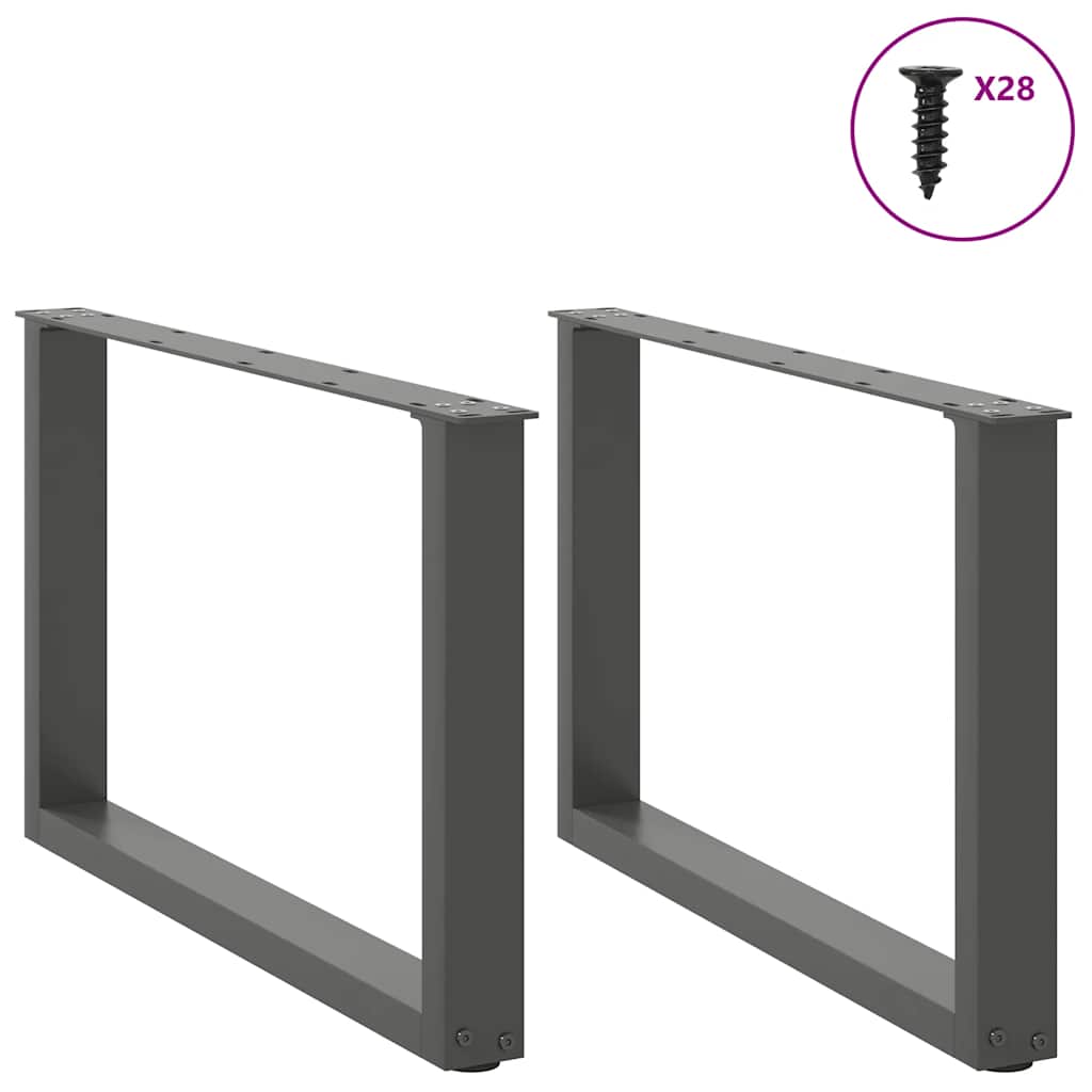 vidaXL Couchtischbeine U-Form 2 Stk. Anthrazit 70x(42-43) cm Stahl