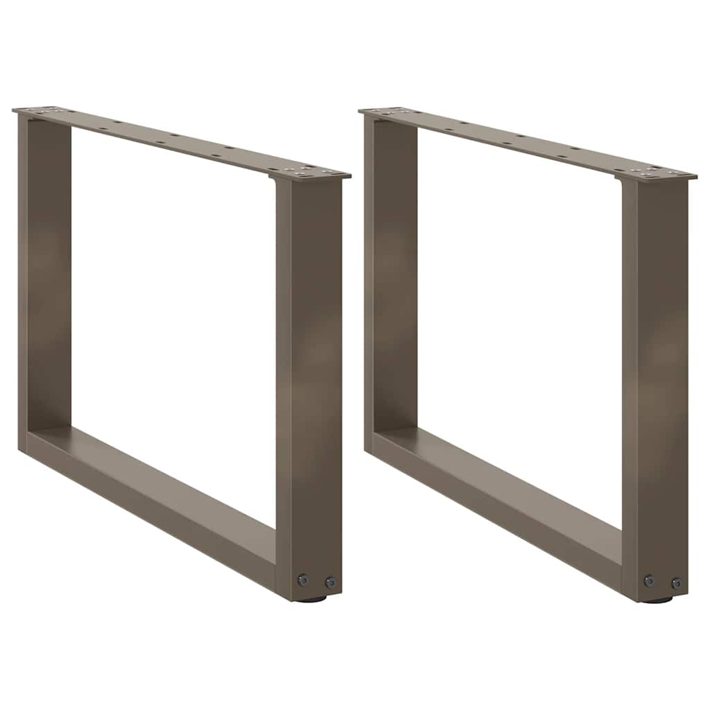 vidaXL Couchtischbeine U-Form 2 Stk. Naturstahl 70x(42-43) cm Stahl