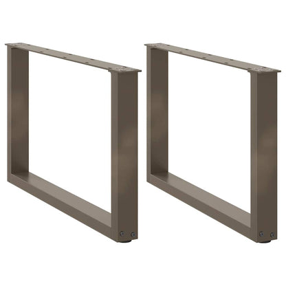 vidaXL Couchtischbeine U-Form 2 Stk. Naturstahl 70x(42-43) cm Stahl