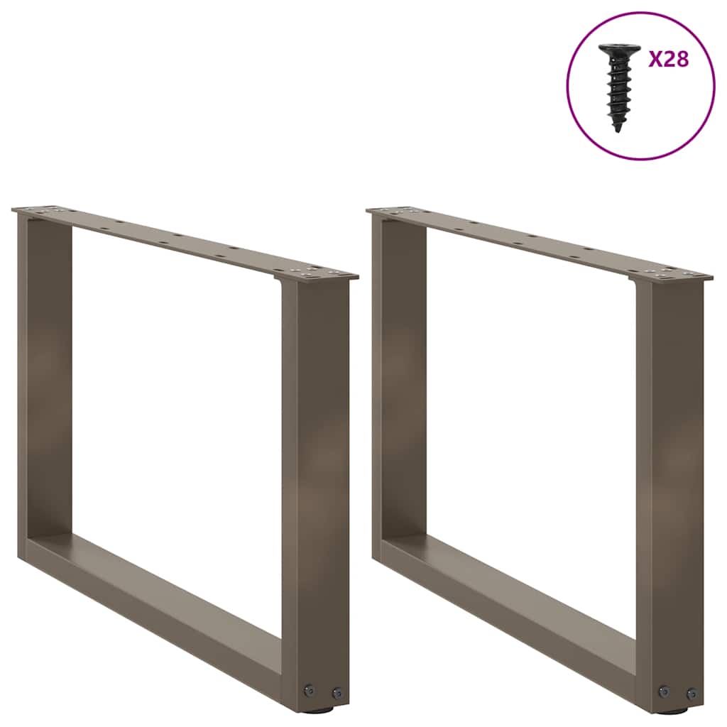 vidaXL Couchtischbeine U-Form 2 Stk. Naturstahl 70x(42-43) cm Stahl