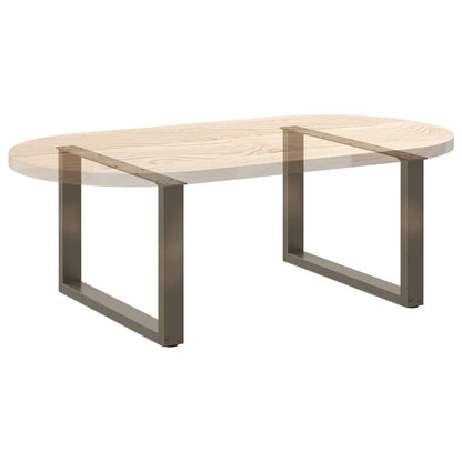 vidaXL Couchtischbeine U-Form 2 Stk. Naturstahl 70x(42-43) cm Stahl