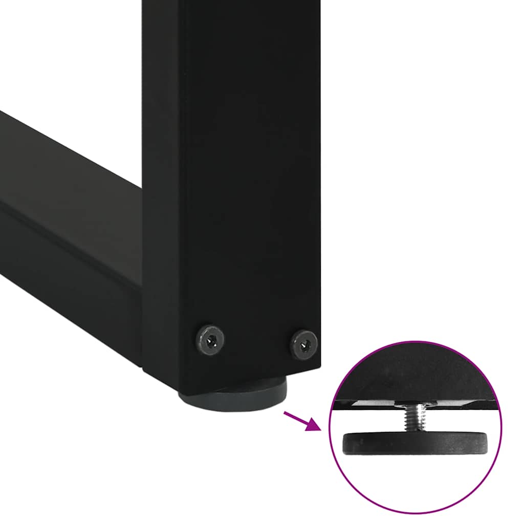 vidaXL Konsolentischbeine U-Form 2 Stk. Schwarz 28x(72-73) cm Stahl