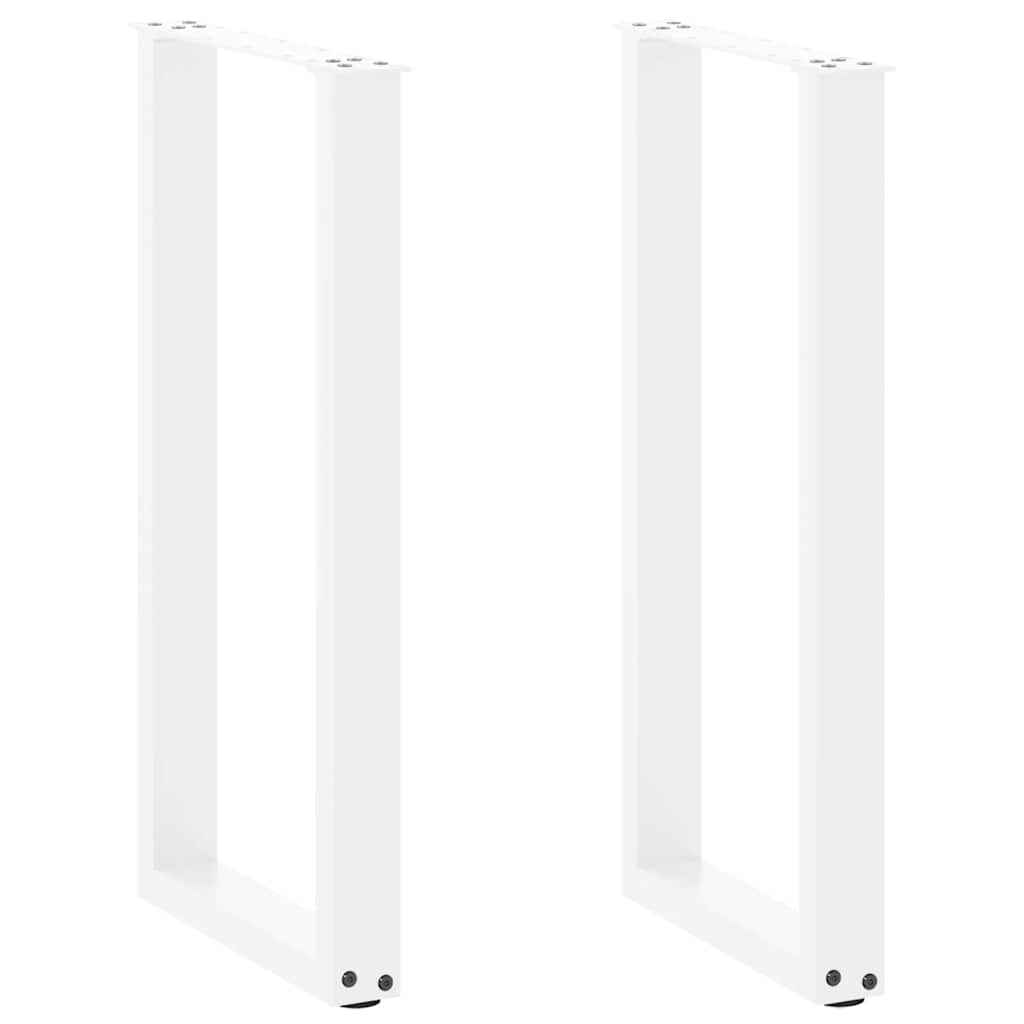 vidaXL Konsolentischbeine U-Form 2 Stk. Weiß 28x(72-73) cm Stahl