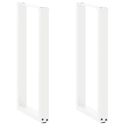 vidaXL Konsolentischbeine U-Form 2 Stk. Weiß 28x(72-73) cm Stahl