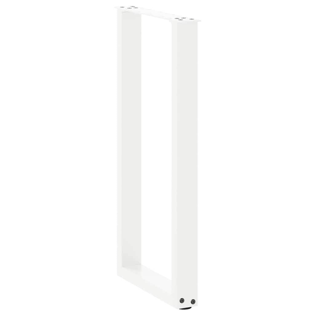 vidaXL Konsolentischbeine U-Form 2 Stk. Weiß 28x(72-73) cm Stahl