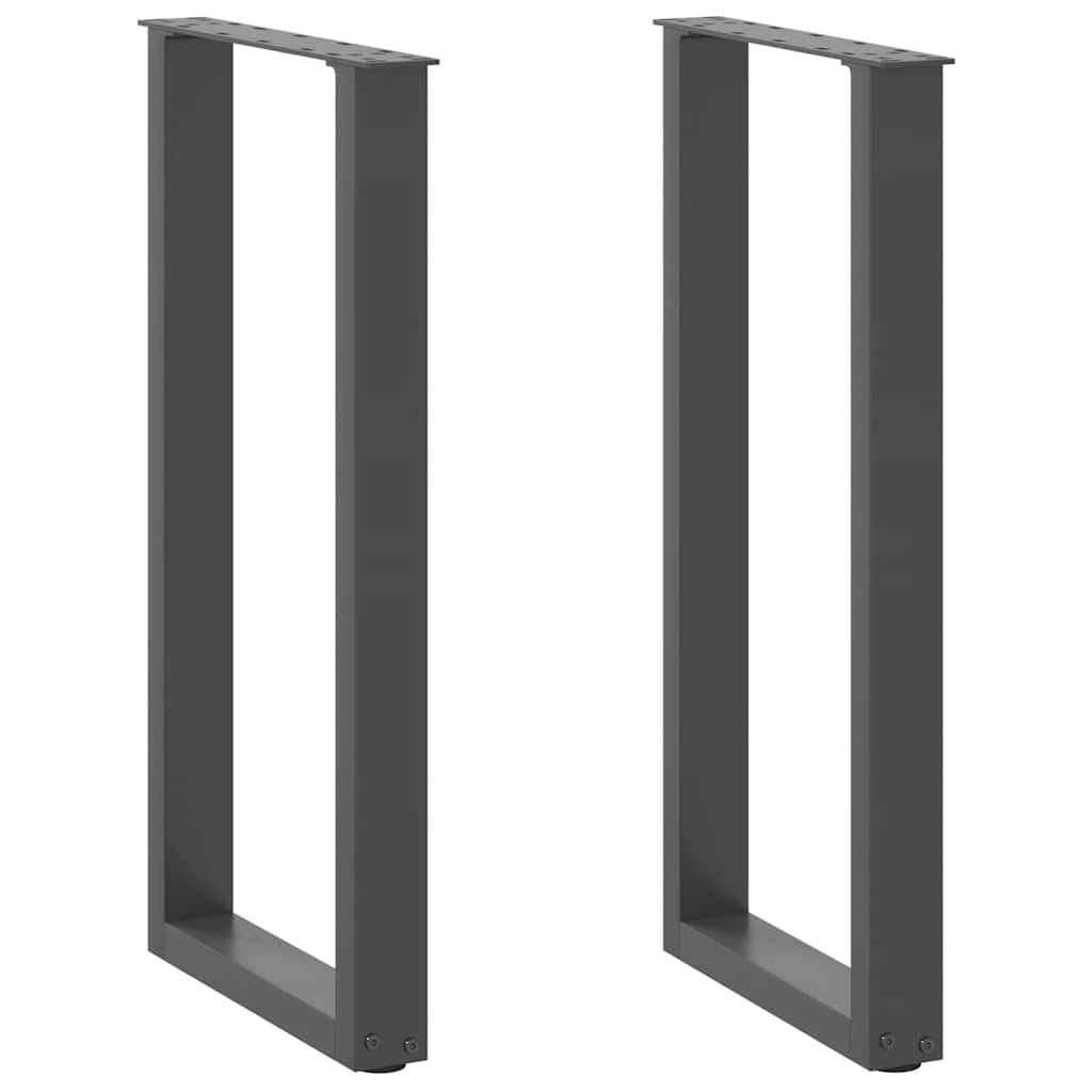 vidaXL Konsolentischbeine U-Form 2 Stk. Anthrazit 28x(72-73) cm Stahl