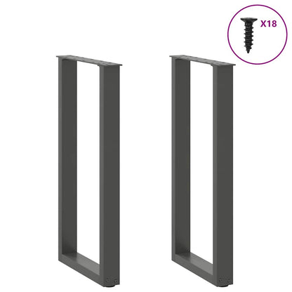 vidaXL Konsolentischbeine U-Form 2 Stk. Anthrazit 28x(72-73) cm Stahl