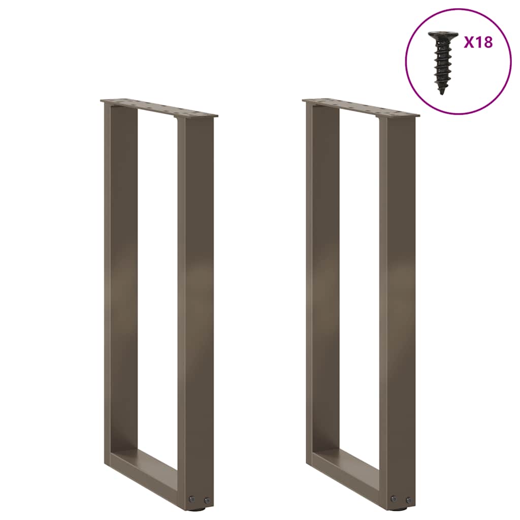 vidaXL Konsolentischbeine U-Form 2 Stk. Naturstahl 28x(72-73) cm Stahl