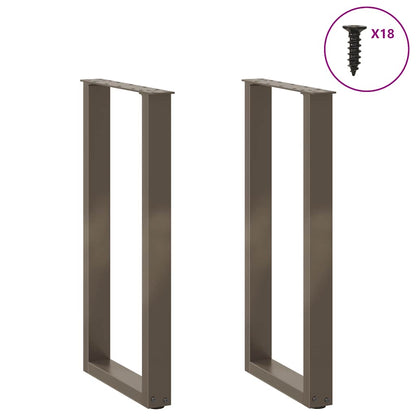 vidaXL Konsolentischbeine U-Form 2 Stk. Naturstahl 28x(72-73) cm Stahl