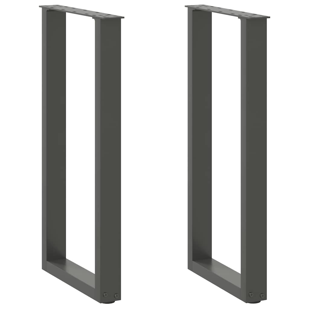 vidaXL Konsolentischbeine U-Form 2 Stk. Anthrazit 38x(72-73) cm Stahl