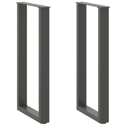 vidaXL Konsolentischbeine U-Form 2 Stk. Anthrazit 38x(72-73) cm Stahl