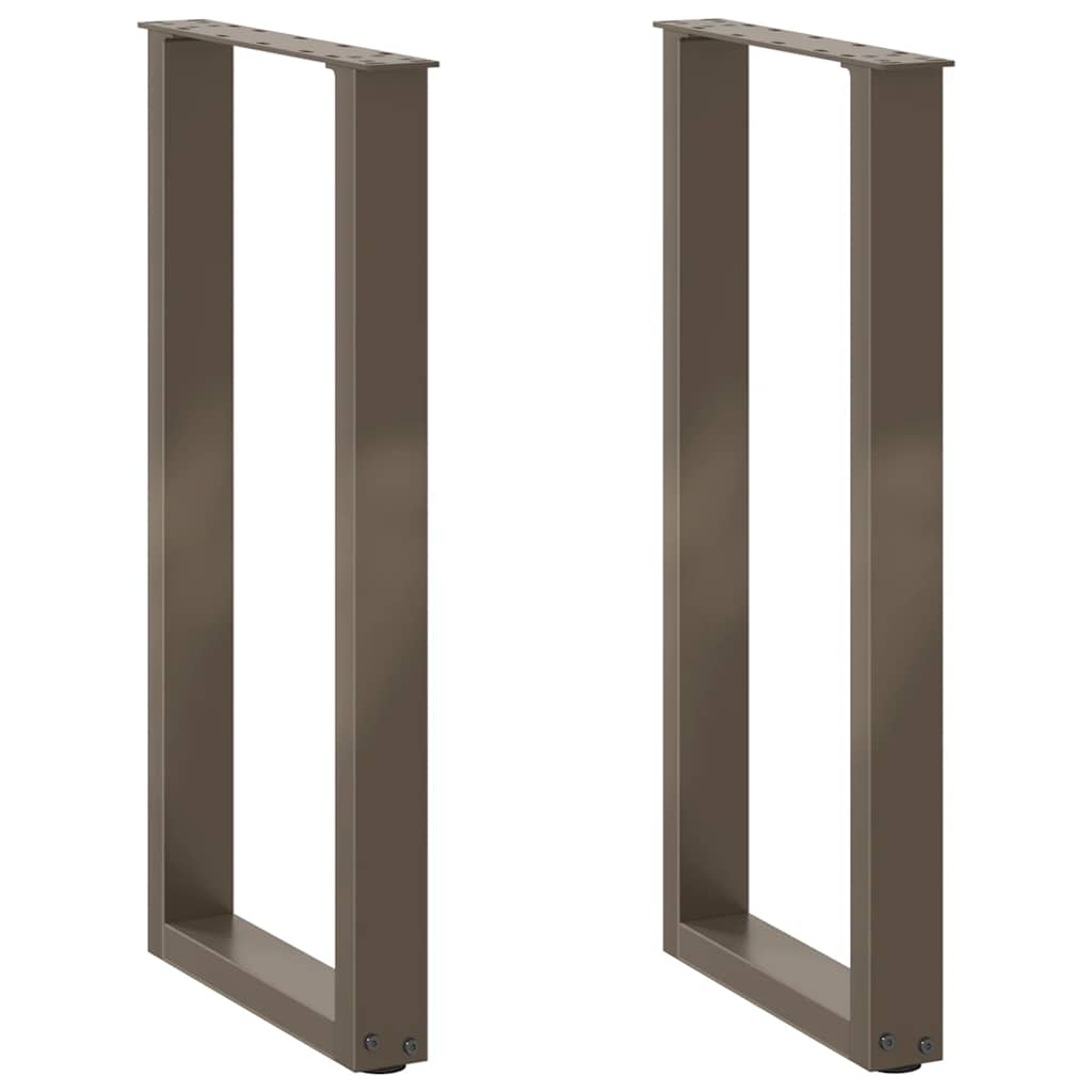 vidaXL Konsolentischbeine U-Form 2 Stk. Naturstahl 38x(72-73) cm Stahl