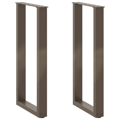 vidaXL Konsolentischbeine U-Form 2 Stk. Naturstahl 38x(72-73) cm Stahl