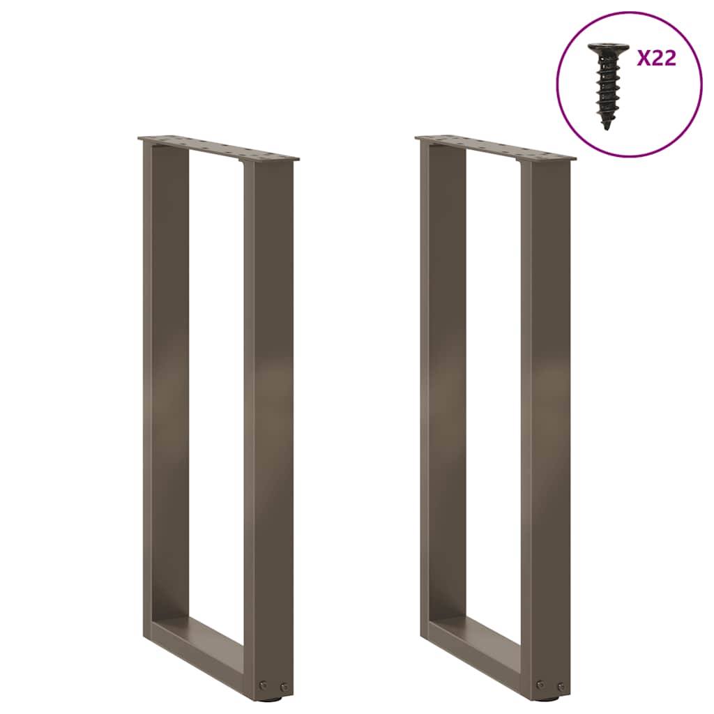 vidaXL Konsolentischbeine U-Form 2 Stk. Naturstahl 38x(72-73) cm Stahl