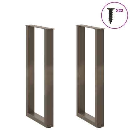 vidaXL Konsolentischbeine U-Form 2 Stk. Naturstahl 38x(72-73) cm Stahl