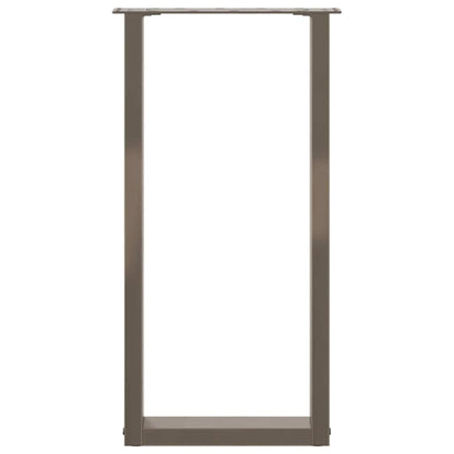 vidaXL Konsolentischbeine U-Form 2 Stk. Naturstahl 38x(72-73) cm Stahl